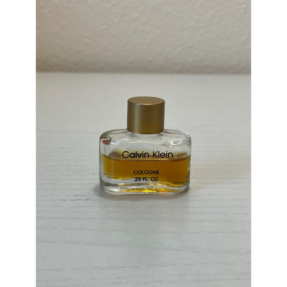 Calvin Klein‎ Cologne Splash Mens .25oz Gold Cap Vintage Mini Fragrance Good